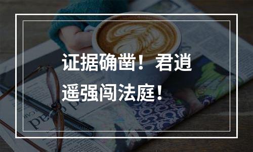 证据确凿！君逍遥强闯法庭！