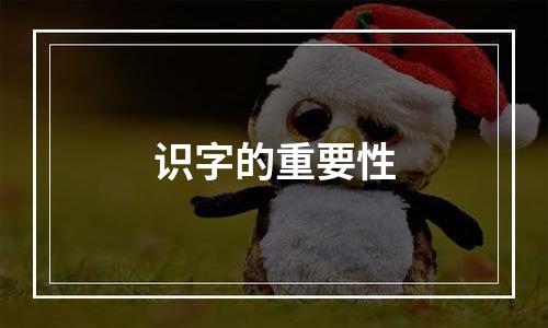 识字的重要性