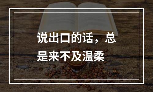 说出口的话，总是来不及温柔