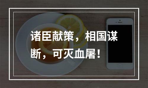 诸臣献策，相国谋断，可灭血屠！