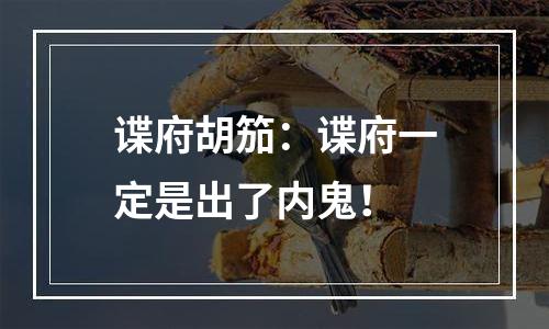谍府胡笳：谍府一定是出了内鬼！