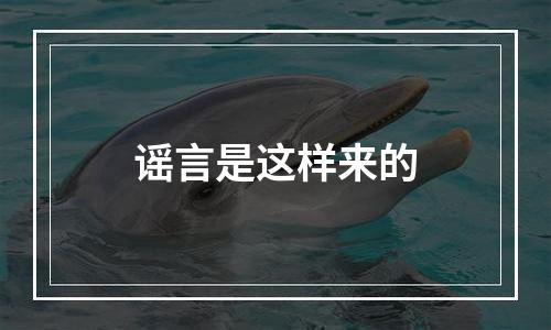 谣言是这样来的