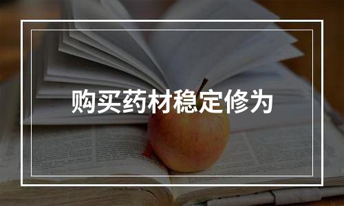 购买药材稳定修为