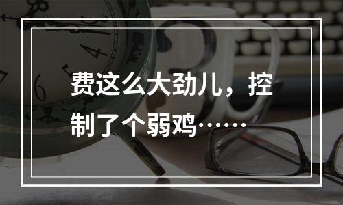 费这么大劲儿，控制了个弱鸡……