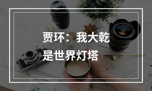 贾环：我大乾是世界灯塔