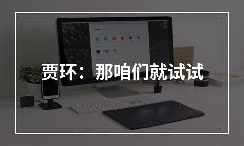 贾环：那咱们就试试