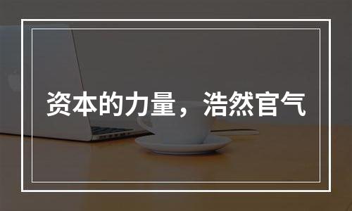 资本的力量，浩然官气