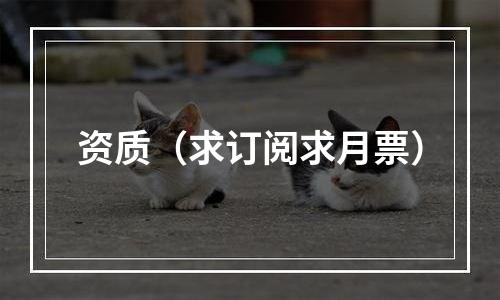 资质（求订阅求月票）
