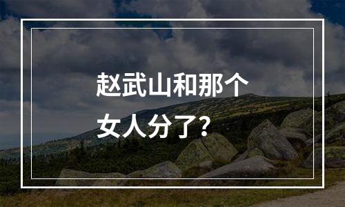 赵武山和那个女人分了？
