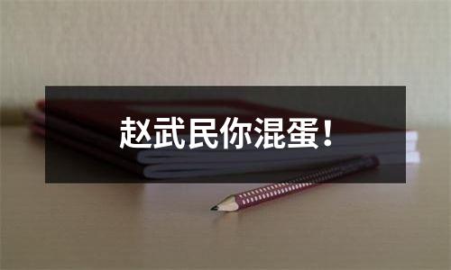赵武民你混蛋！