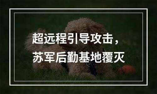 超远程引导攻击，苏军后勤基地覆灭