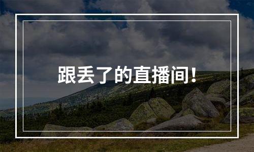跟丢了的直播间！
