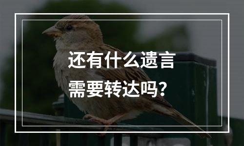 还有什么遗言需要转达吗？