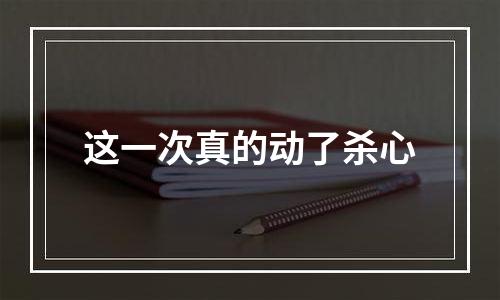 这一次真的动了杀心