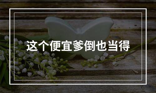 这个便宜爹倒也当得