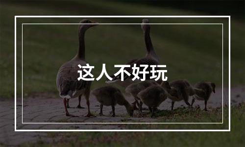 这人不好玩