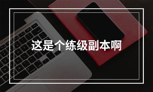 这是个练级副本啊