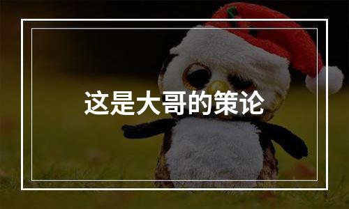 这是大哥的策论
