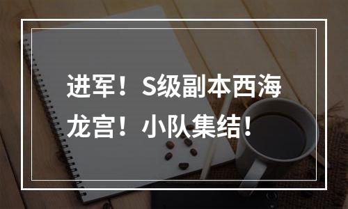 进军！S级副本西海龙宫！小队集结！