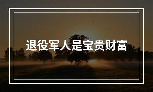 退役军人是宝贵财富