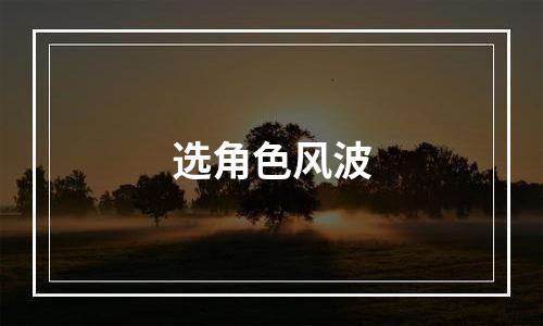 选角色风波