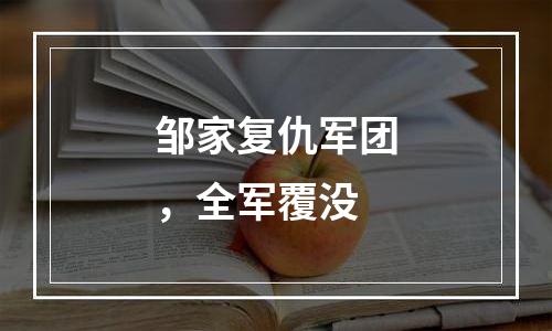 邹家复仇军团，全军覆没