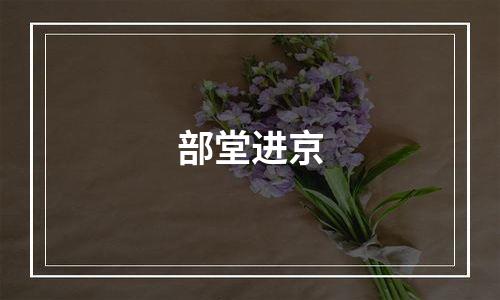 部堂进京