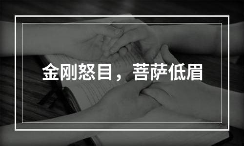 金刚怒目，菩萨低眉