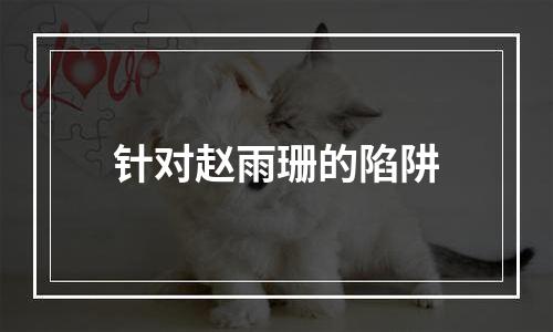 针对赵雨珊的陷阱