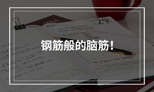 钢筋般的脑筋！