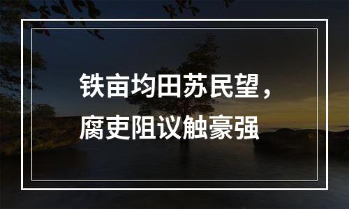 铁亩均田苏民望，腐吏阻议触豪强