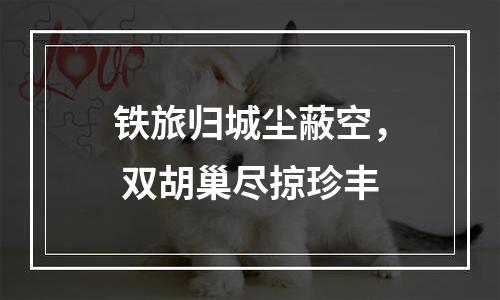 铁旅归城尘蔽空， 双胡巢尽掠珍丰