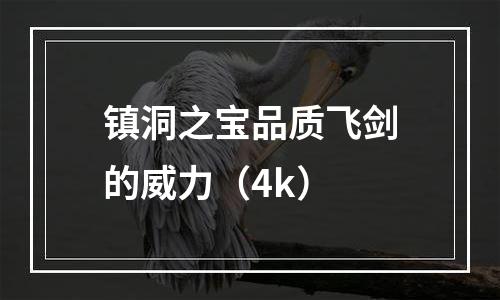 镇洞之宝品质飞剑的威力（4k）