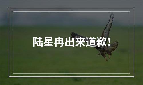 陆星冉出来道歉！