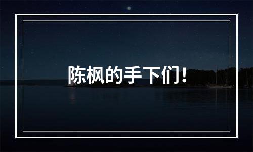 陈枫的手下们！