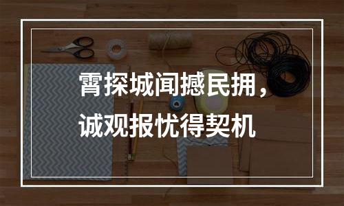 霄探城闻撼民拥，诚观报忧得契机