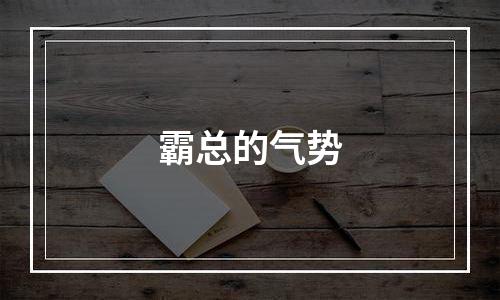 霸总的气势