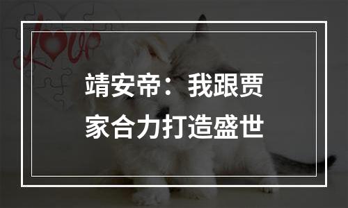 靖安帝：我跟贾家合力打造盛世