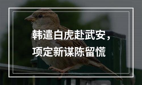 韩遣白虎赴武安，项定新谋陈留慌