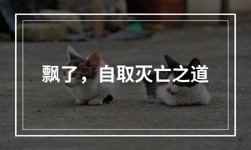 飘了，自取灭亡之道
