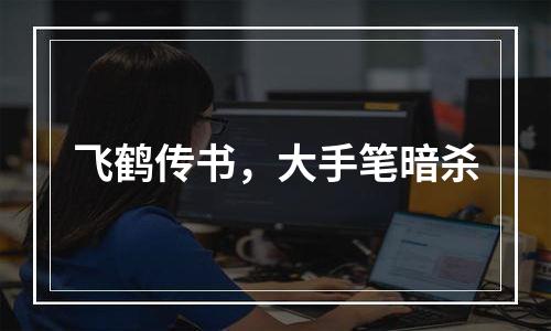 飞鹤传书，大手笔暗杀