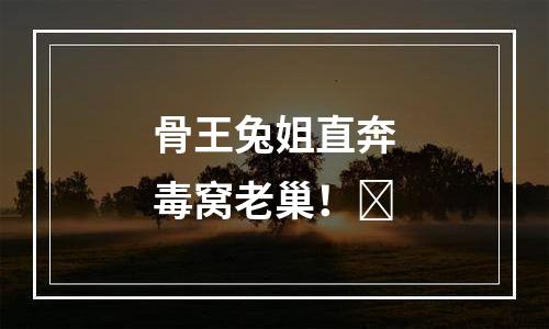 骨王兔姐直奔毒窝老巢！​