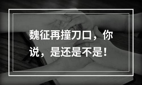 魏征再撞刀口，你说，是还是不是！