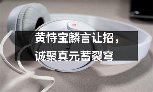 黄恃宝麟言让招，诚聚真元蓄裂穹