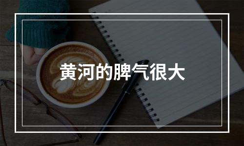 黄河的脾气很大