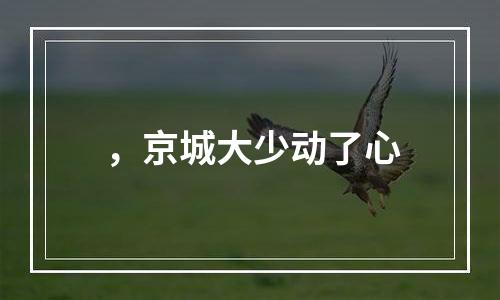 ，京城大少动了心