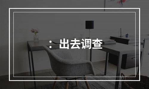 ：出去调查