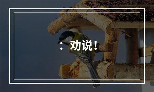 ：劝说！