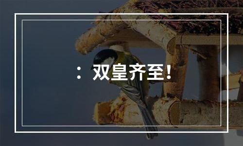 ：双皇齐至！