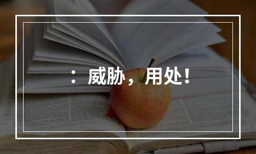 ：威胁，用处！